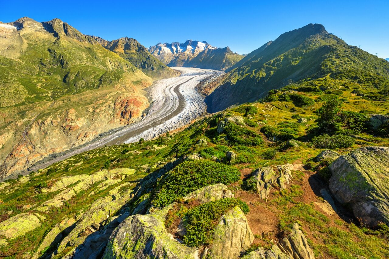 Gletscher in den Walliser Alpen